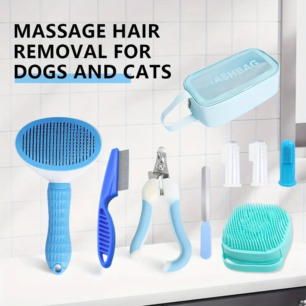 Kit de Toilettage Complet 9 Pièces pour Animaux