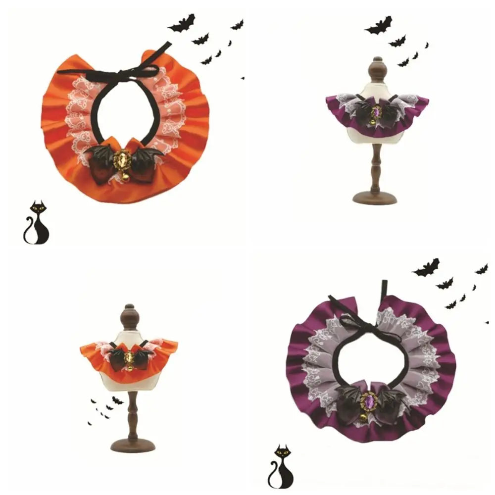 Collier Dentelle Halloween avec Bavoir Photo pour Chat et Chien