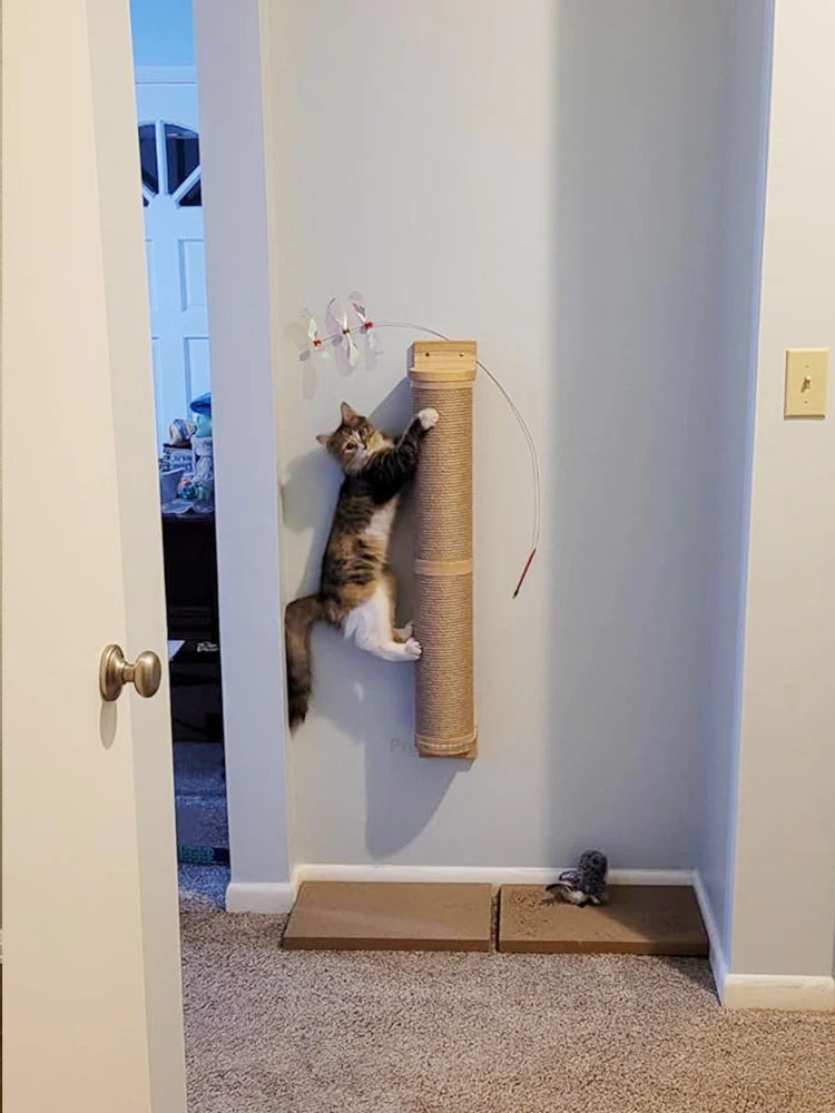 Griffoir Mural en Bois pour Chat - Arbre à Chat Multi-Fonctions