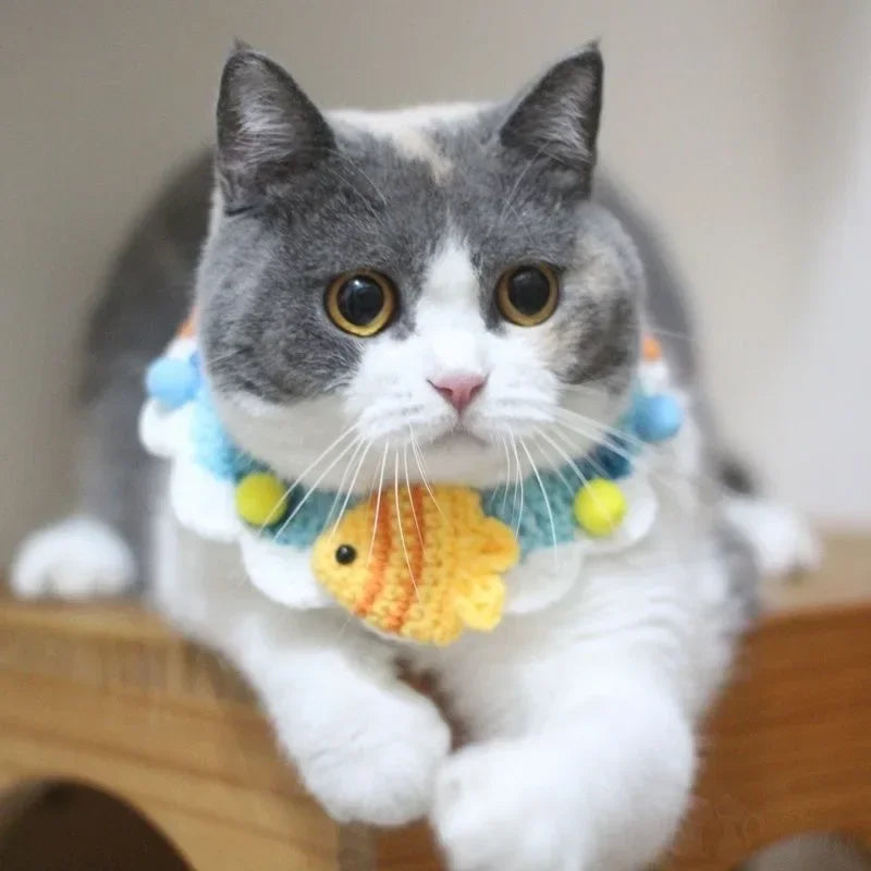 Collier Bavoir Décoratif Fleurs pour Chien et Chat