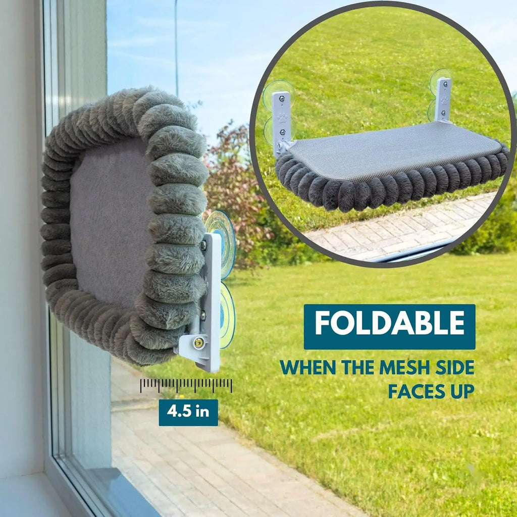 Hamac de Fenêtre Hiver pour Chat - Suspendu par Ventouse