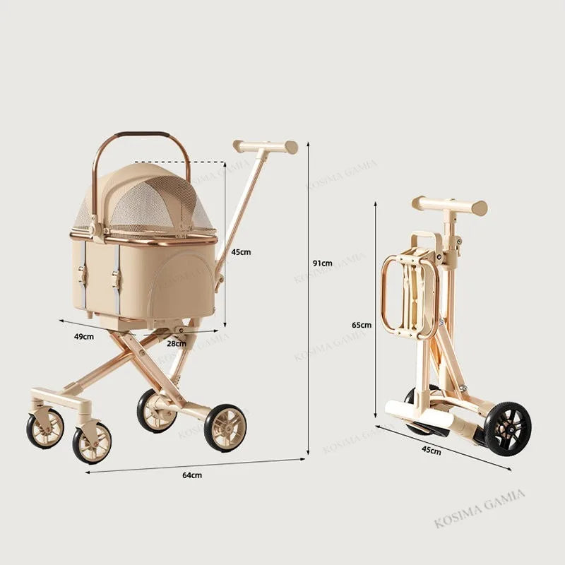 Poussette pour Animaux Séparable et Pliable