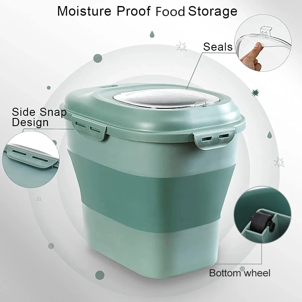 Contenant Pliable de Rangement pour Croquettes - Grande Capacité