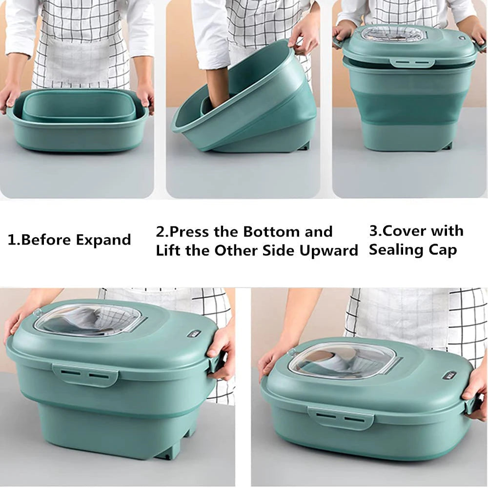 Contenant Pliable de Rangement pour Croquettes - Grande Capacité
