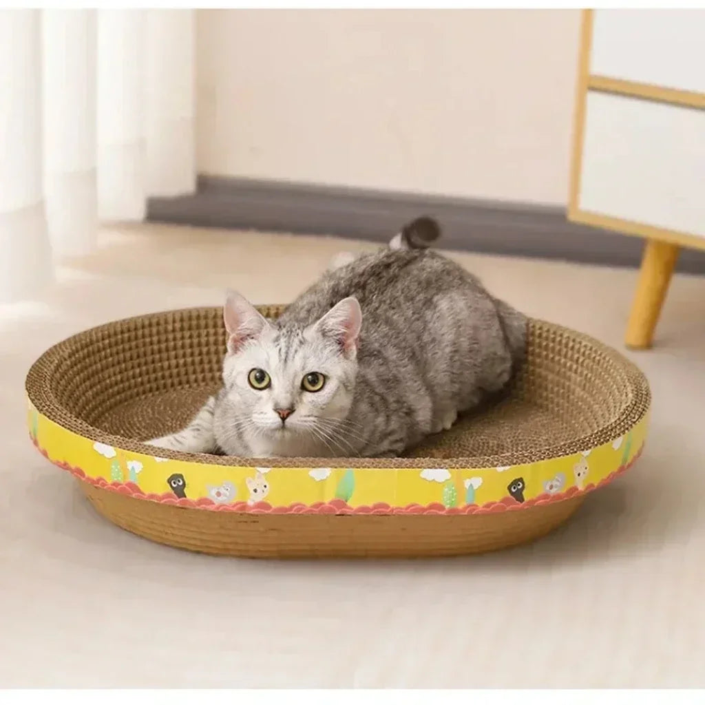 Griffoir Ovale en Carton Ondulé pour Chat