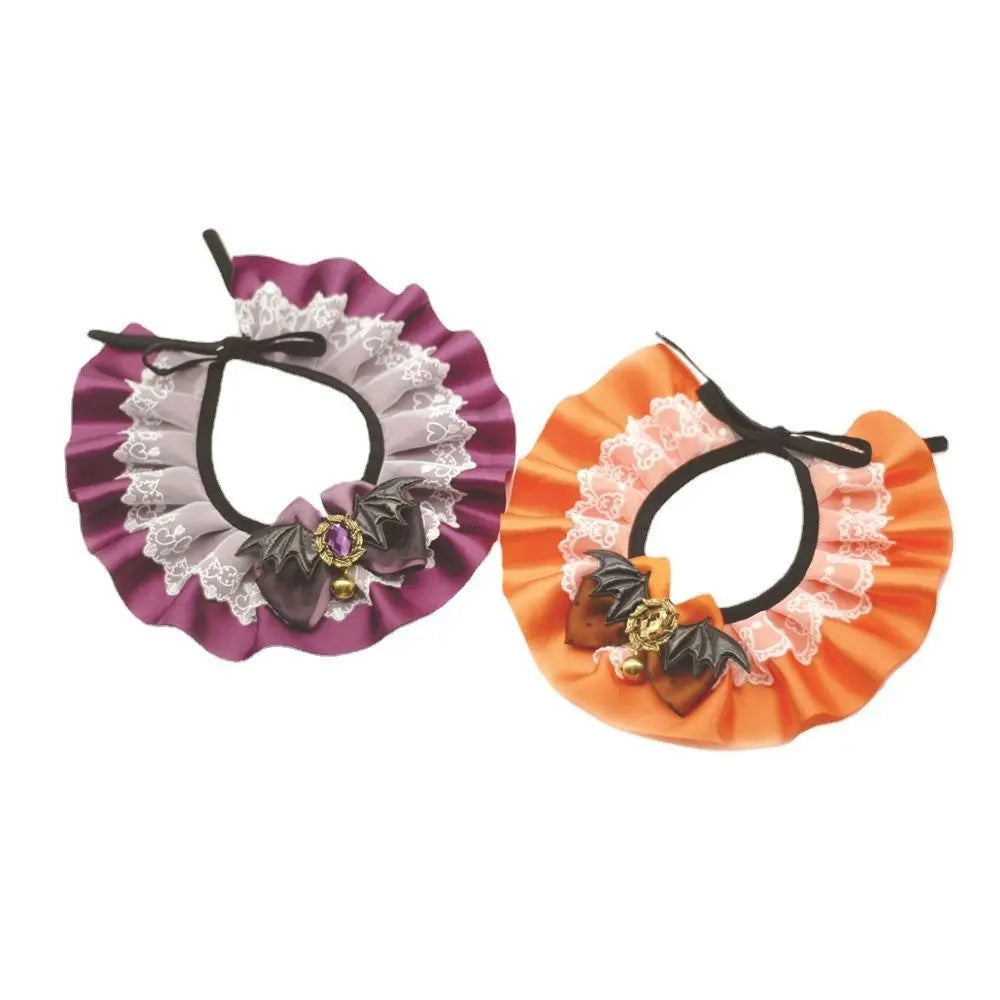 Collier Dentelle Halloween avec Bavoir Photo pour Chat et Chien