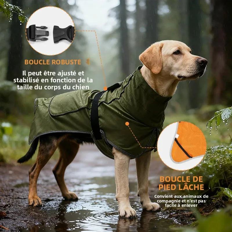 Manteau de Pluie Coupe-Vent pour Chien - Bandes Réfléchissantes