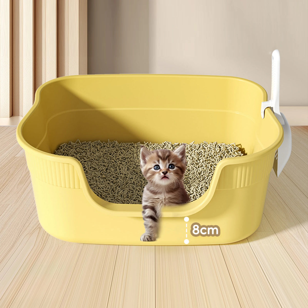 Bac à Litière Semi-Fermé Anti-Éclaboussures pour Chat - Grand Format
