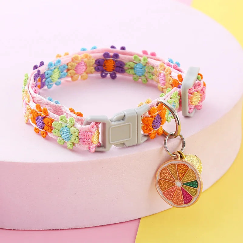 Collier avec Grelot Motif Empreintes pour Chien et Chat - Réglable