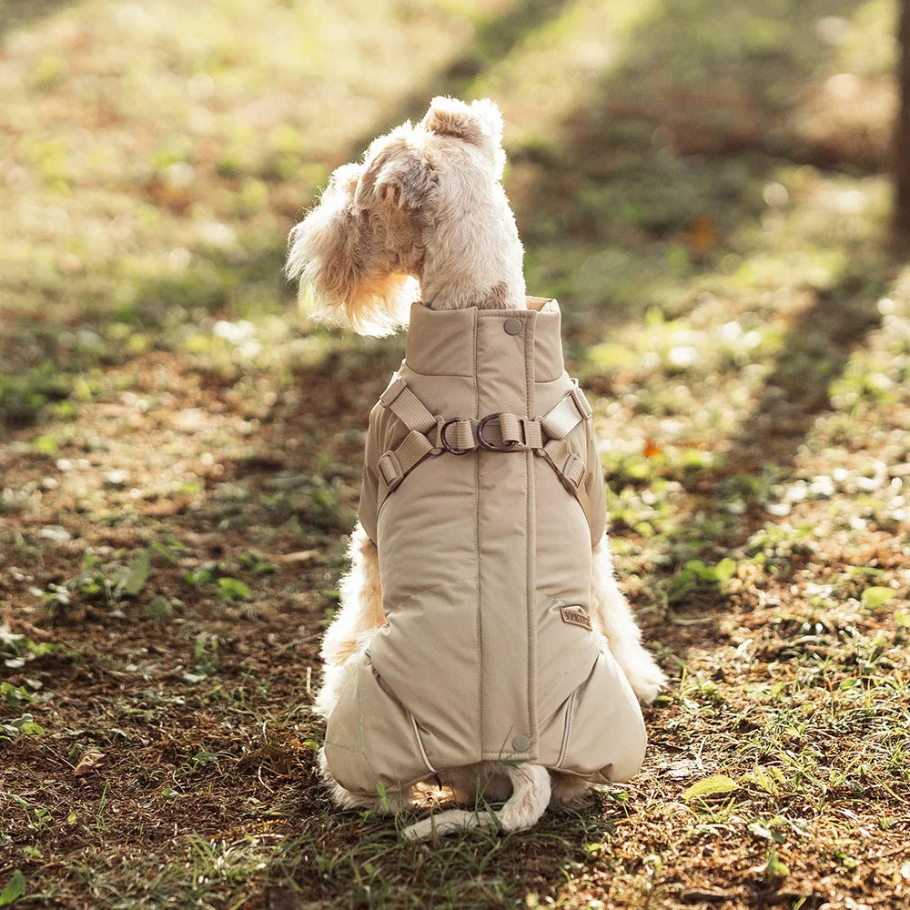 Manteau d'Hiver Chaud avec Harnais Intégré pour Chien