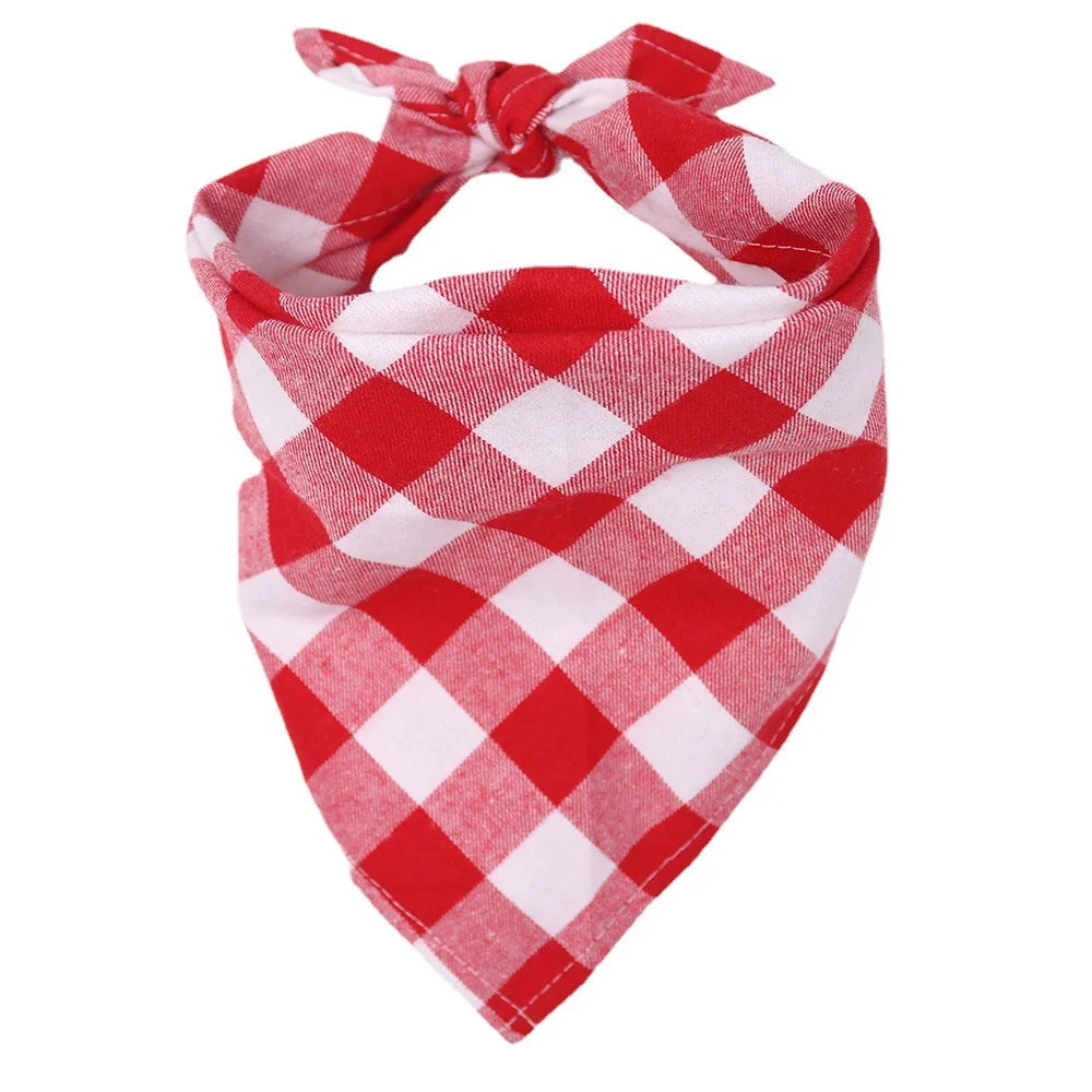 Bandana à Carreaux avec Nœud pour Chien