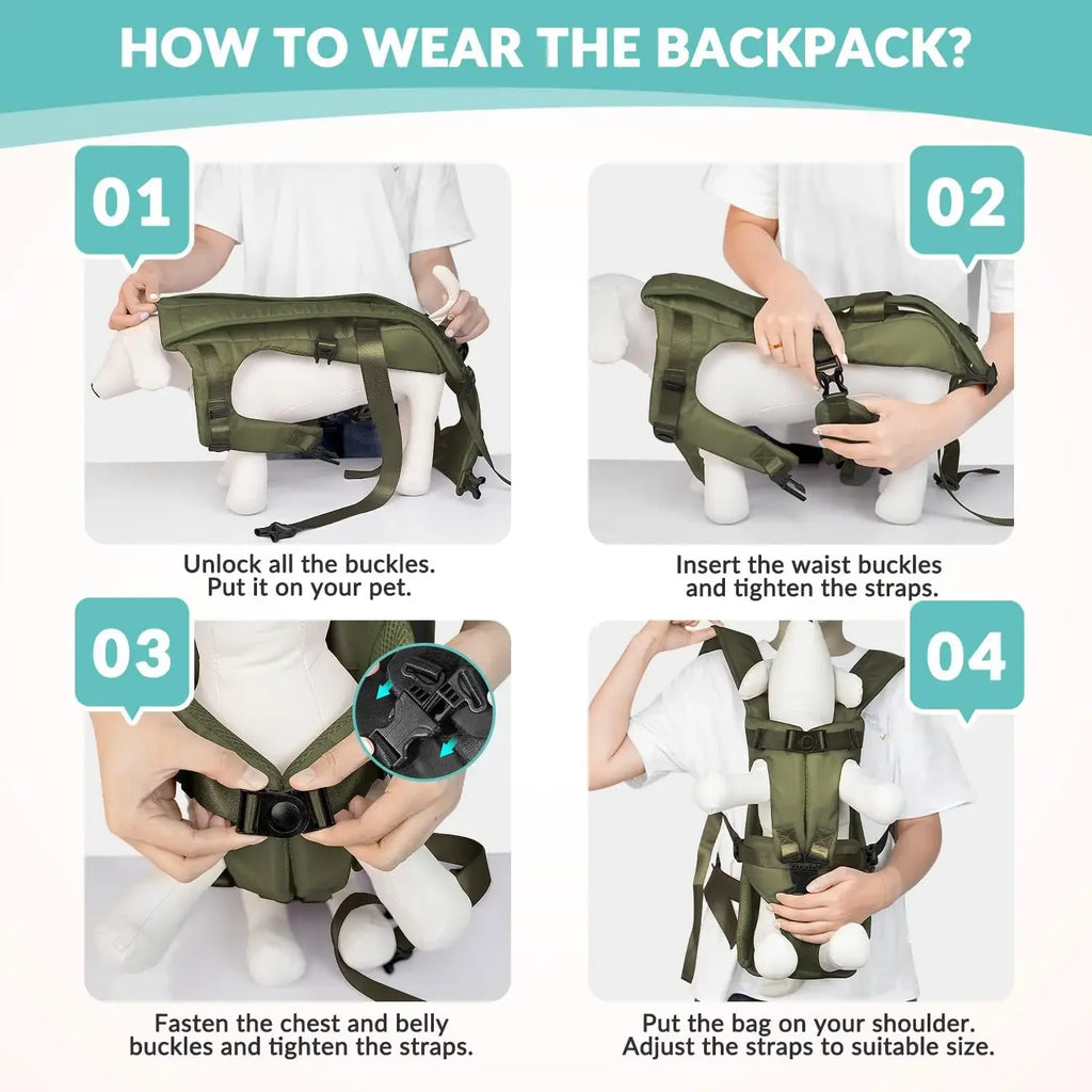 Sac à Dos Ventral Mains Libres pour Petit Chien