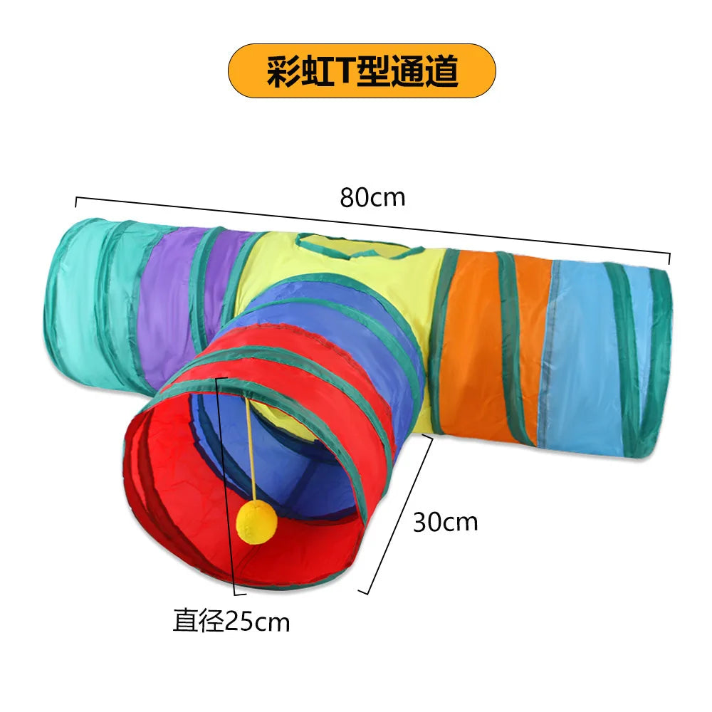 Tube Tunnel Pliable d'Entraînement pour Chat