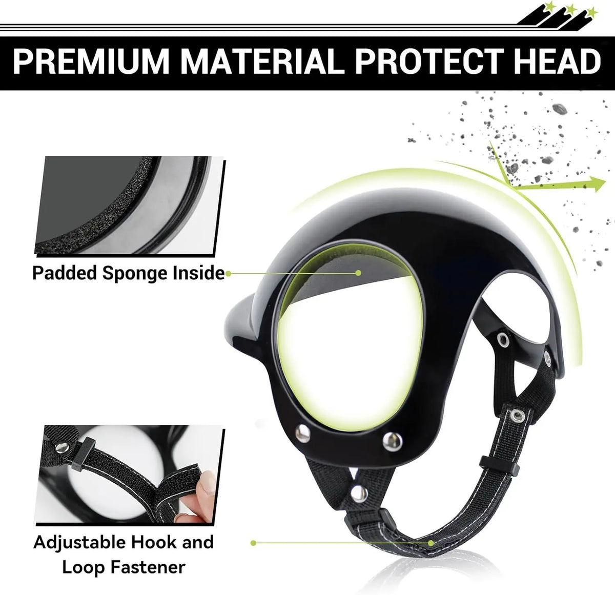 Casque de Moto et Lunettes de Protection pour Chien et Chat