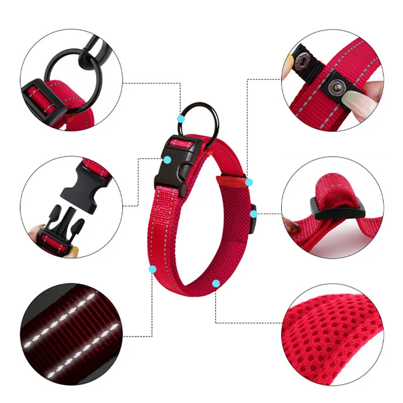 Collier Réfléchissant Ajustable pour Chien