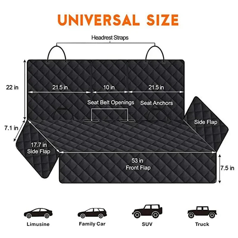 Housse de Siège Auto Imperméable pour Chien - Banquette Arrière