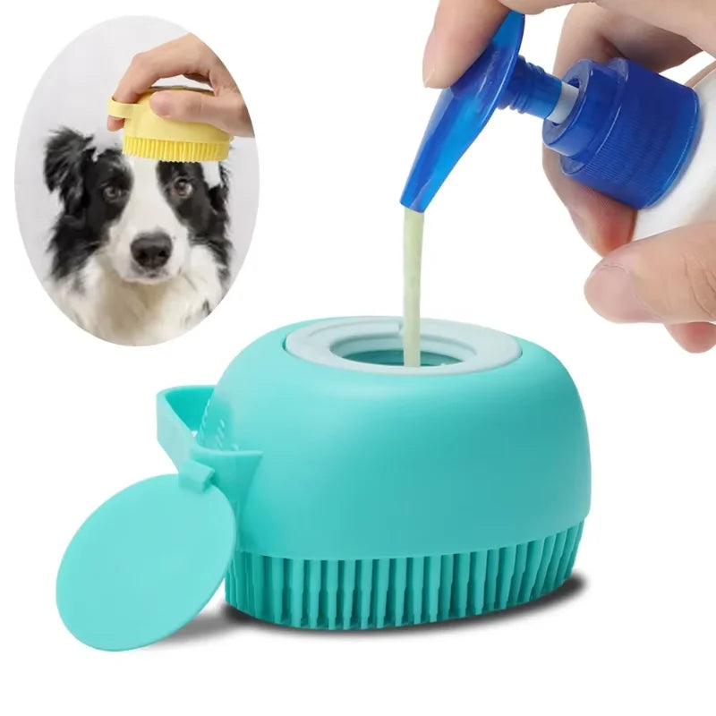 Brosse de Massage et Shampoing pour Chien et Chat - Toilettage Douceur