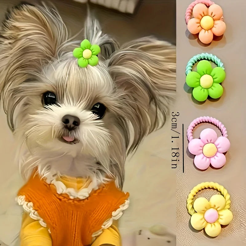 Set d'Accessoires Cheveux Fleurs et Noeuds pour Chien et Chat (Lot de 40/80 pièces)