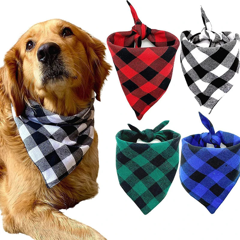 Bandana à Carreaux avec Nœud pour Chien