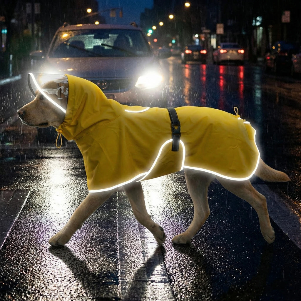 Manteau de Pluie à Capuche pour Grand Chien - Coupe-Vent Réfléchissant