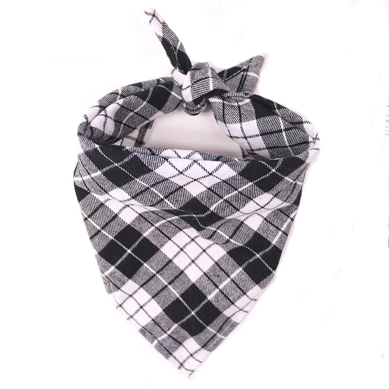 Bandana à Carreaux avec Nœud pour Chien