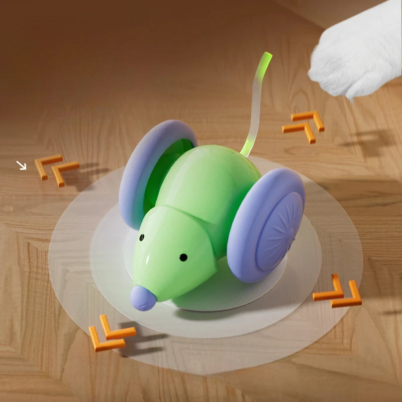 Souris Électrique Interactive pour Chat - Évitement d'Obstacles