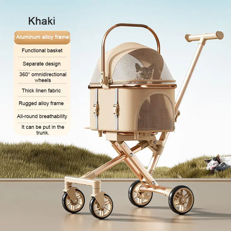 Poussette pour Animaux Séparable et Pliable