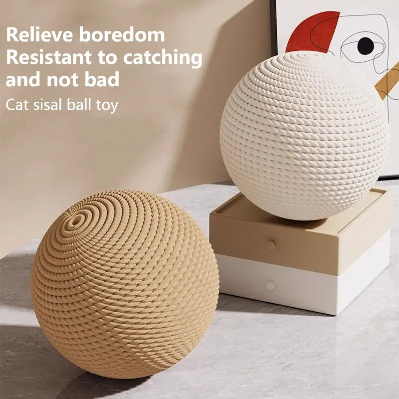 Grande Balle Griffoir Sonore en Sisal pour Chat