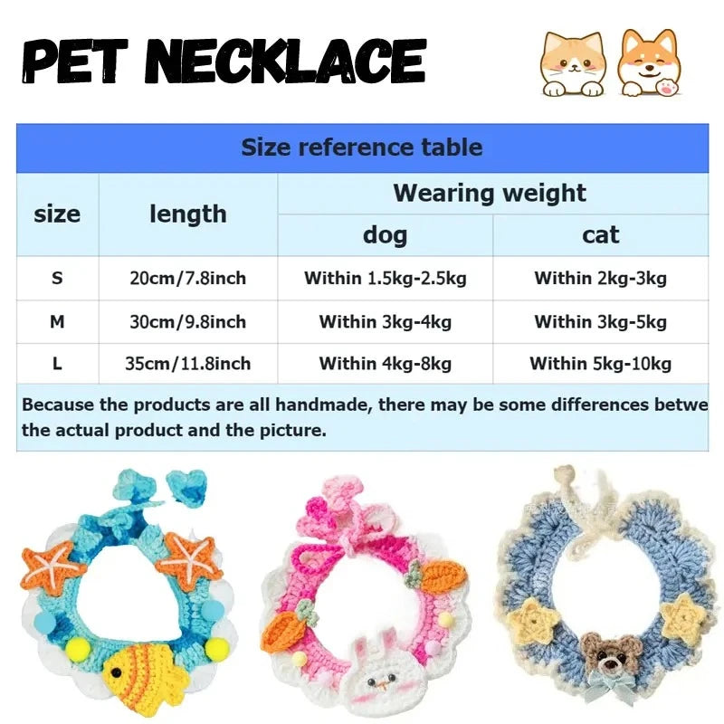Collier Bavoir Décoratif Fleurs pour Chien et Chat