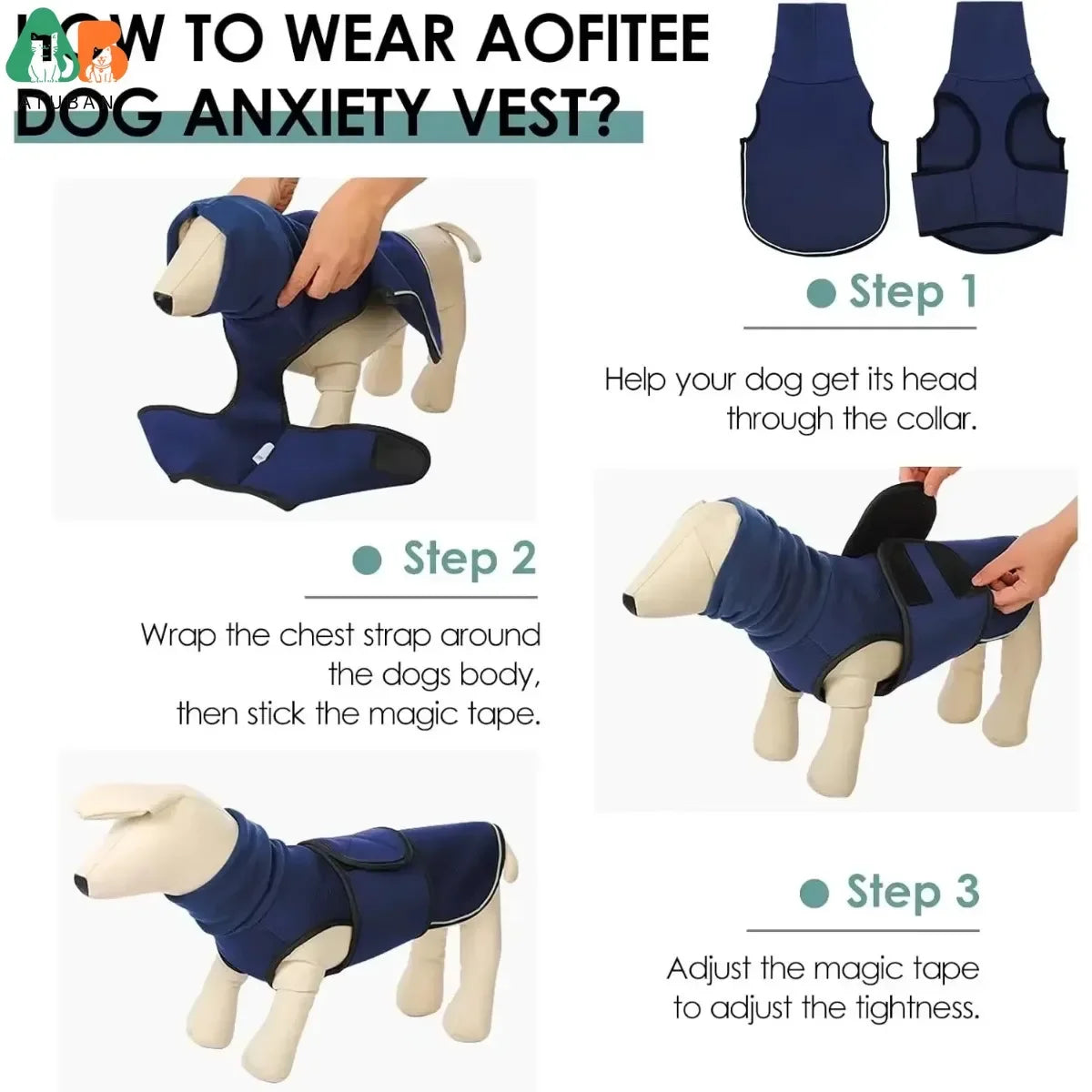 Gilet Anti-Anxiété pour Chien - Effet Enveloppant Thundershirt