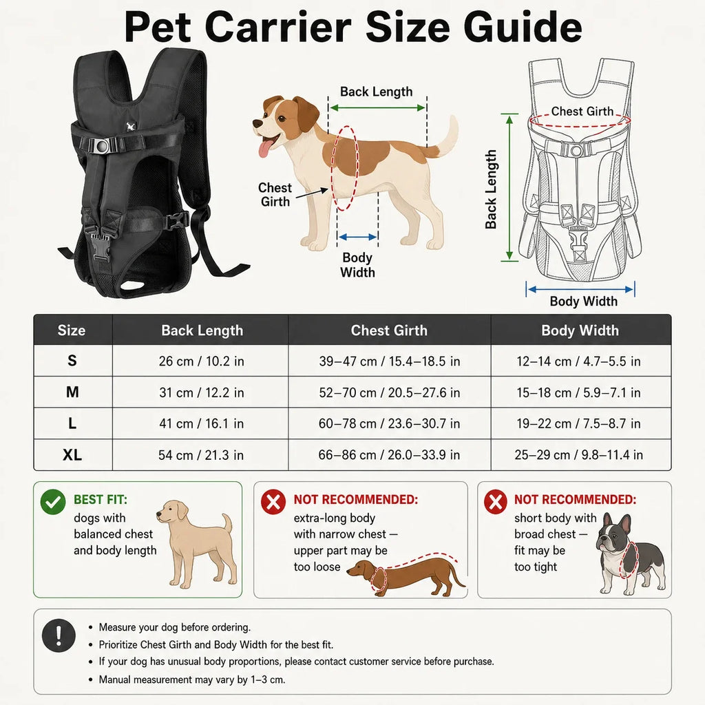 Sac à Dos Ventral Mains Libres pour Petit Chien