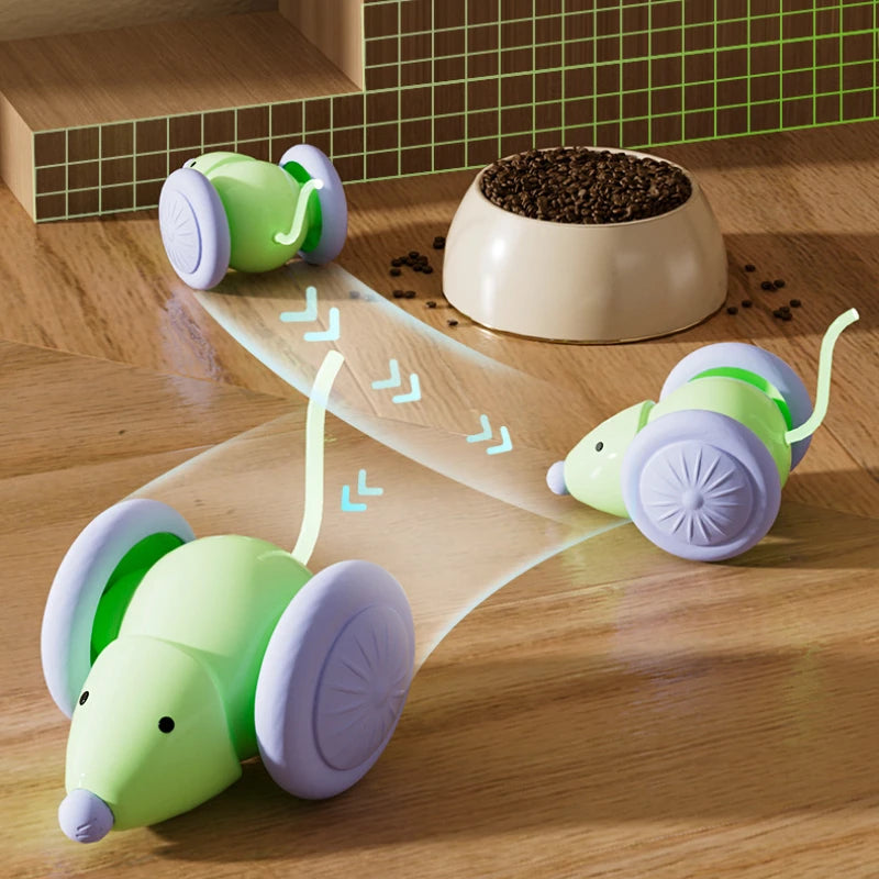 Souris Électrique Interactive pour Chat - Évitement d'Obstacles