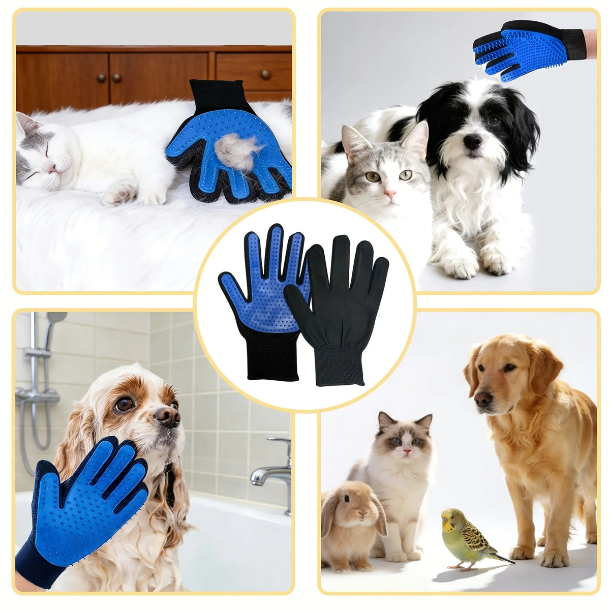 Duo de Gants de Toilettage Anti-Poils