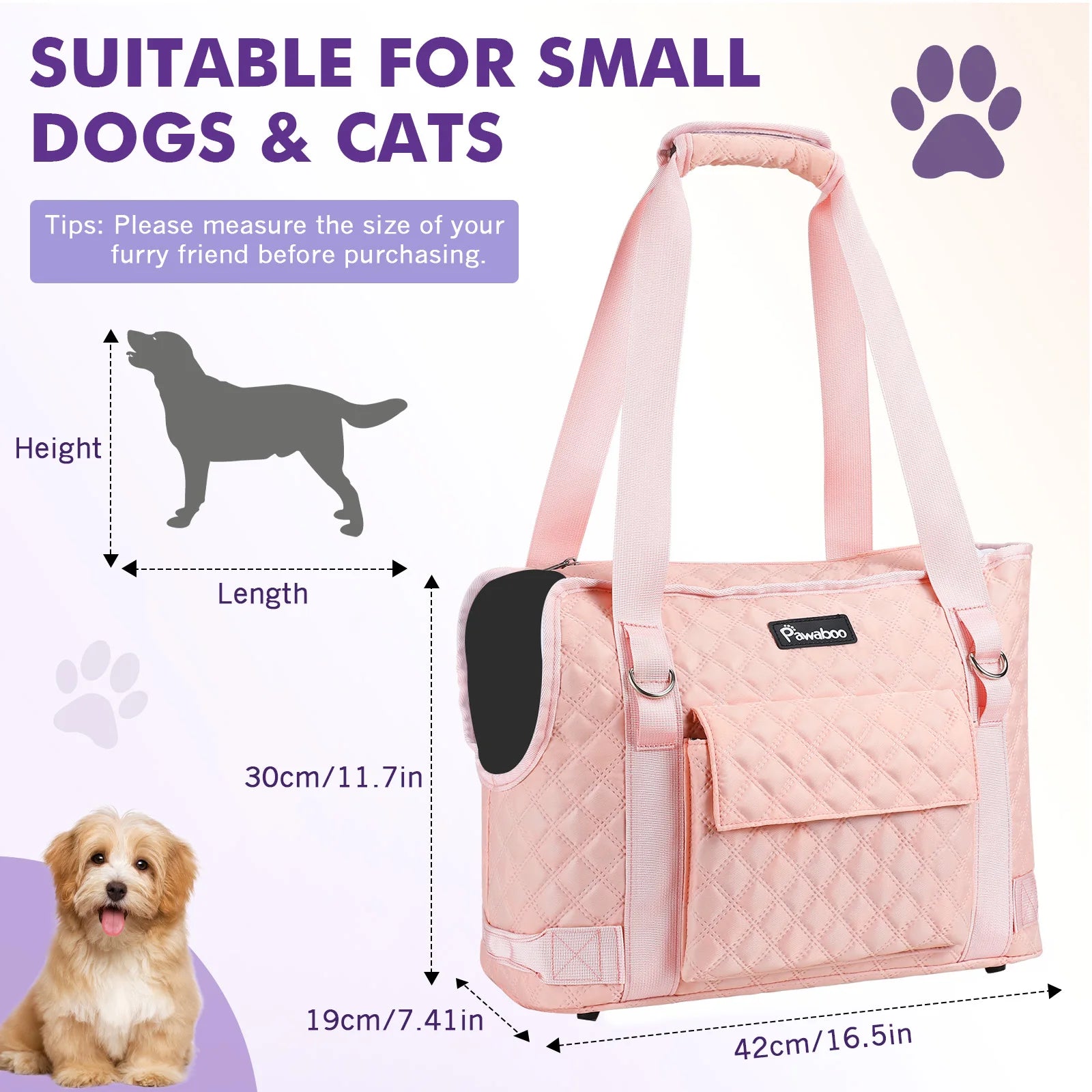 Sac Pochette de Transport Léger pour Petit Chien
