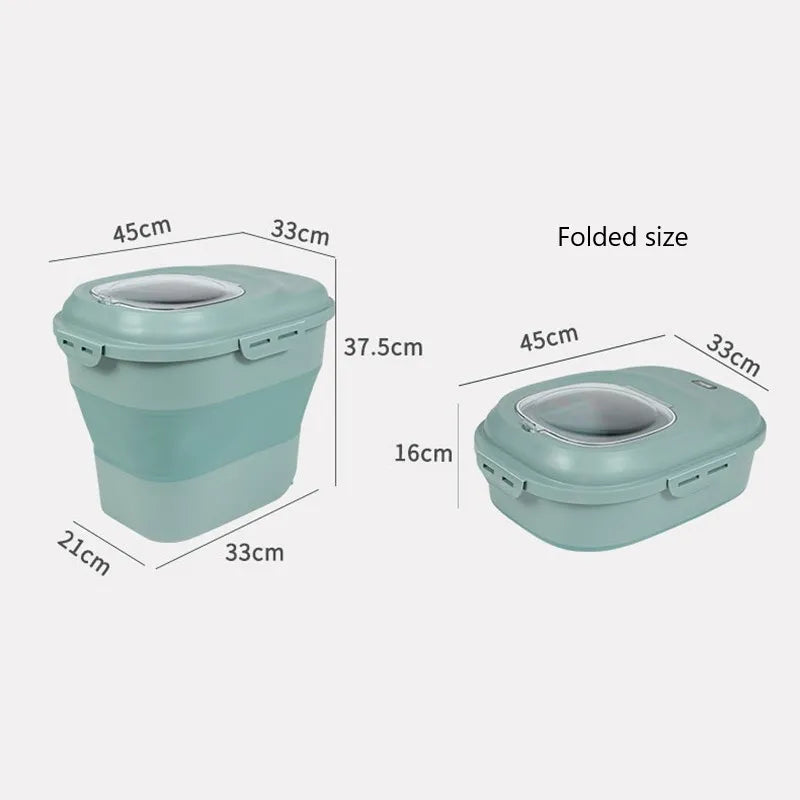 Contenant Pliable de Rangement pour Croquettes - Grande Capacité