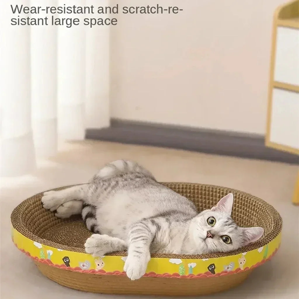 Griffoir Ovale en Carton Ondulé pour Chat