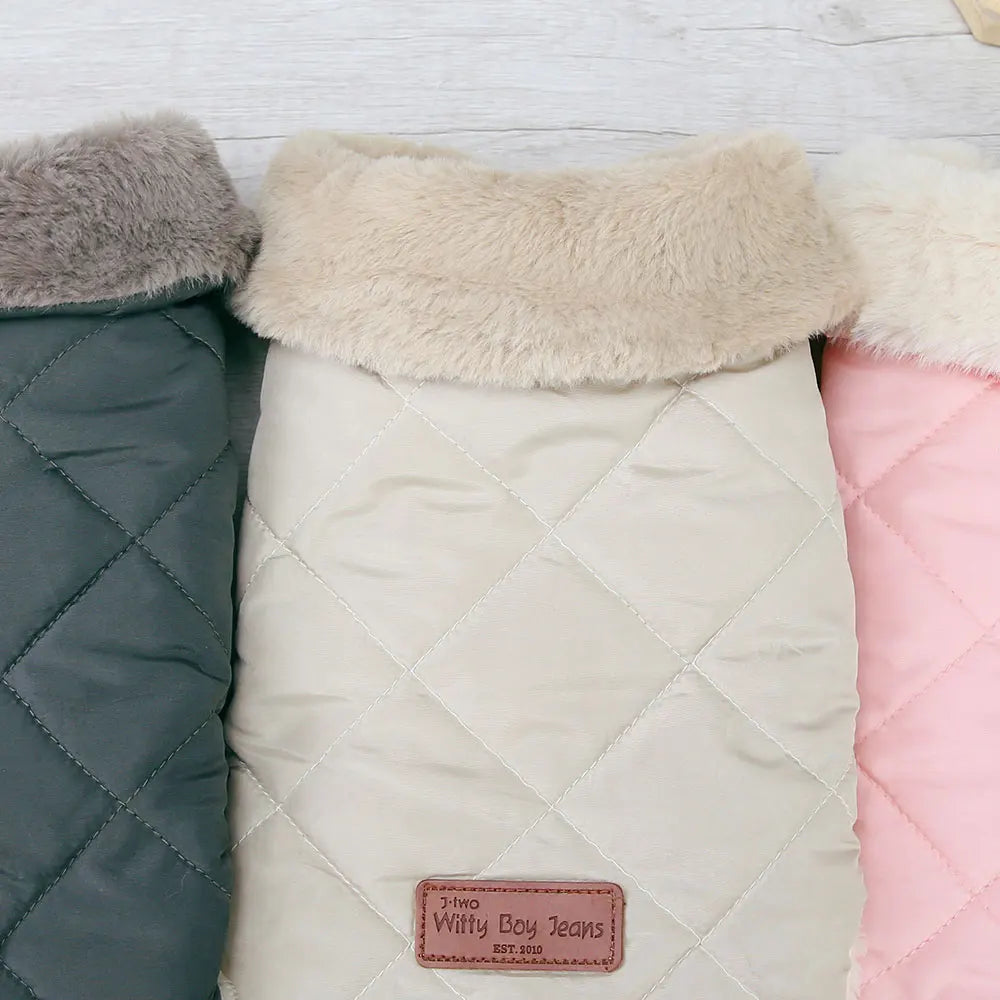 Manteau d'Hiver Chaud à Col Fourrure pour Chien