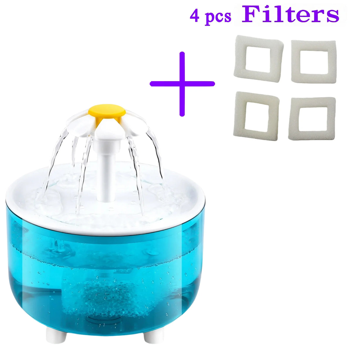 Fontaine à Eau pour Chat - 4 Filtres, 1,2L