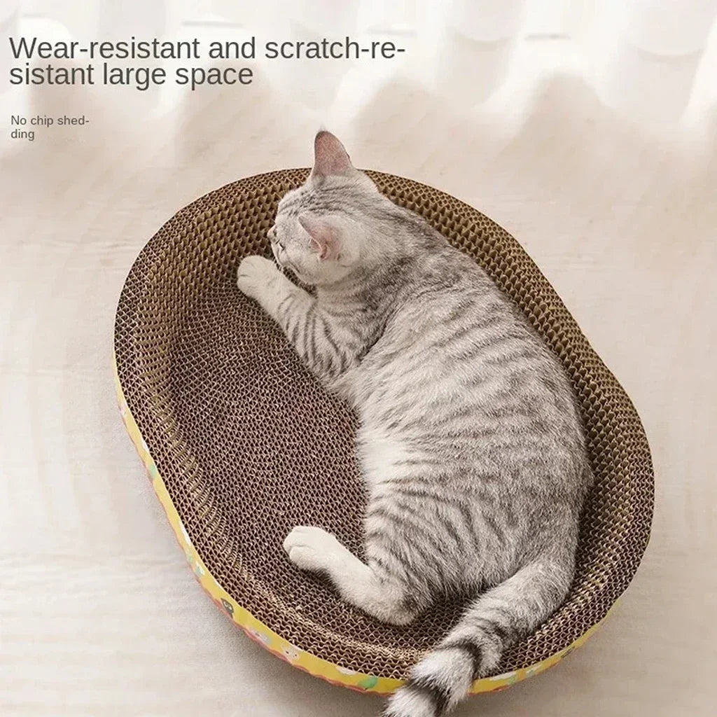 Griffoir Ovale en Carton Ondulé pour Chat