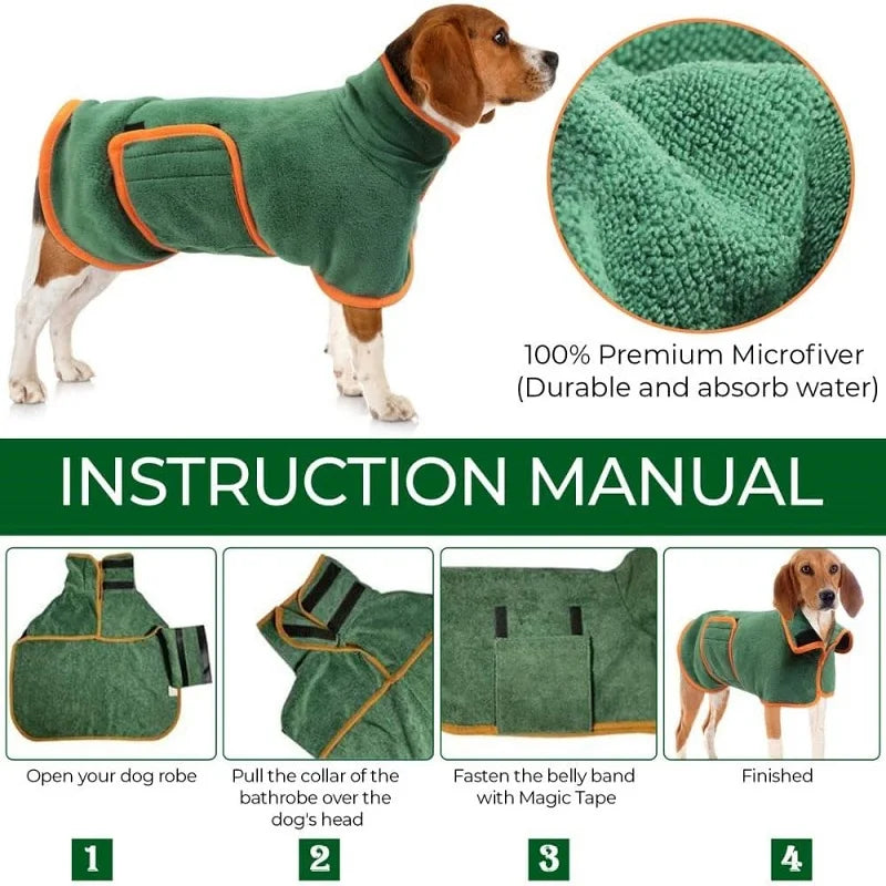 Peignoir Absorbant pour Chien - Séchage Rapide