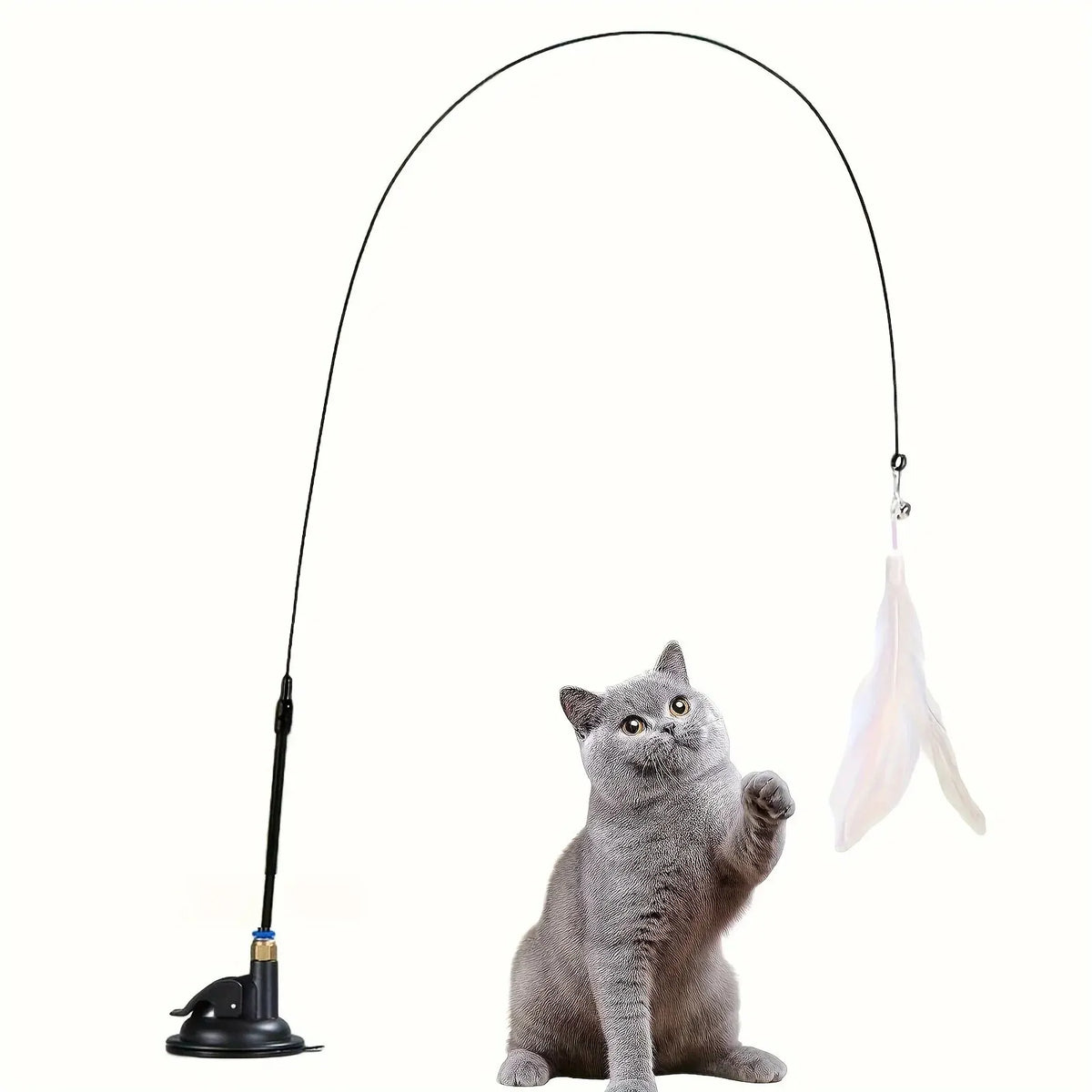 Canne à Plumes avec Ventouse pour Chat