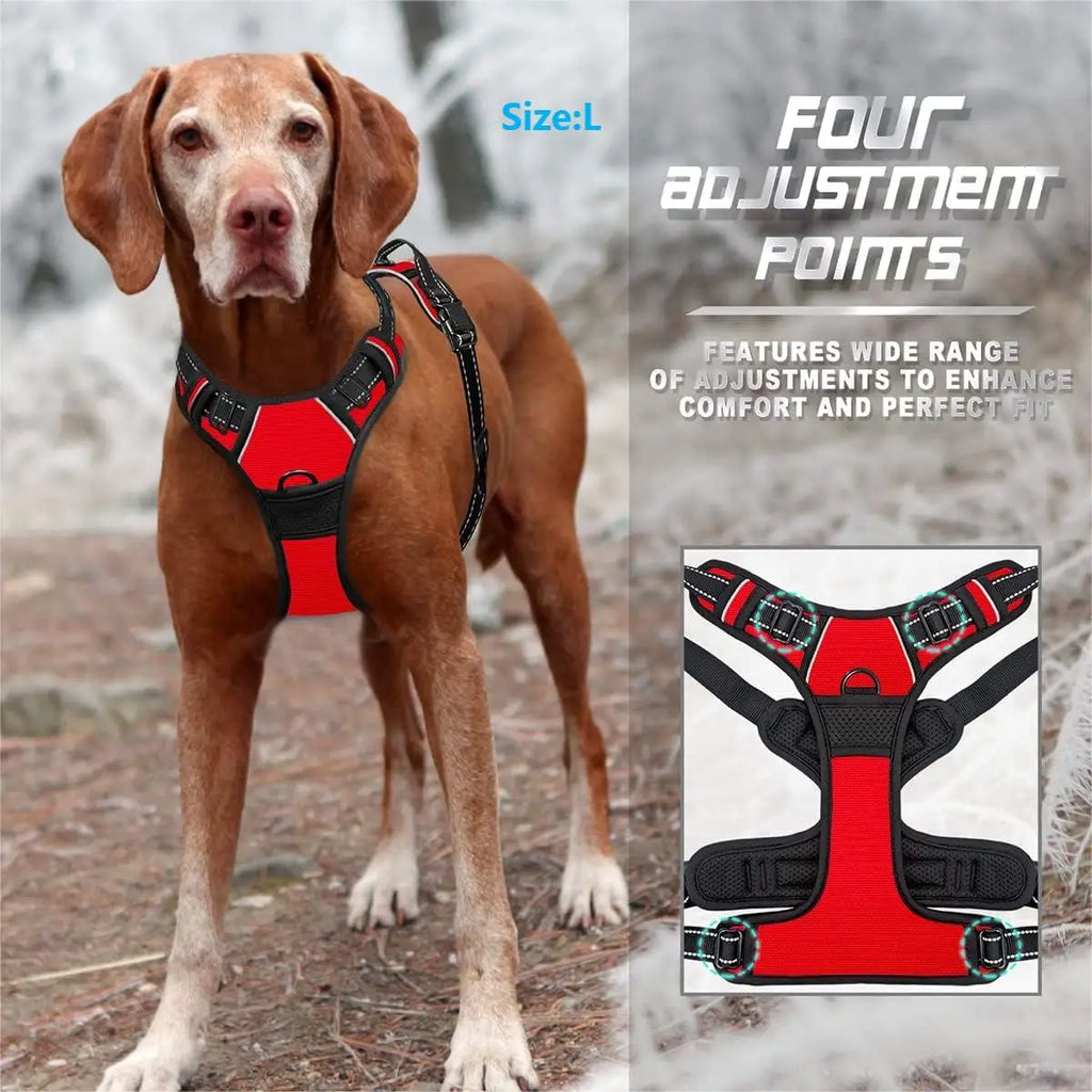 Harnais Anti-Traction Réglable pour Chien - Réfléchissant avec Poignée