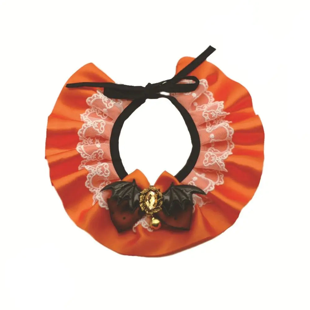 Collier Dentelle Halloween avec Bavoir Photo pour Chat et Chien