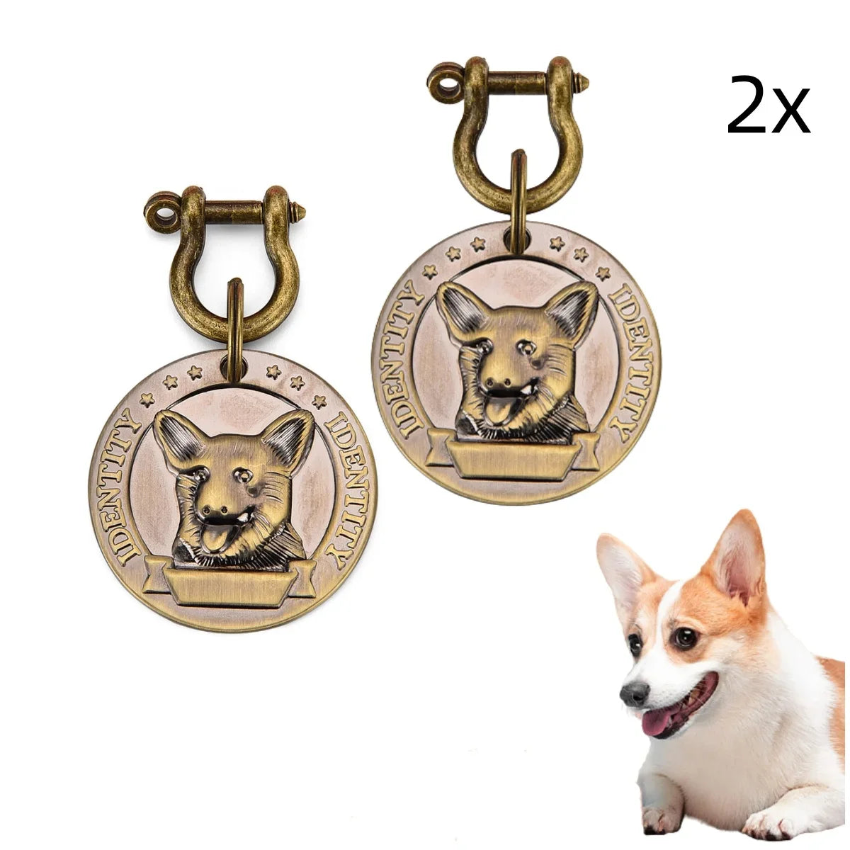 Médaille d'Identification Gravée pour Chien et Chat - Plaque Bronze Personnalisée