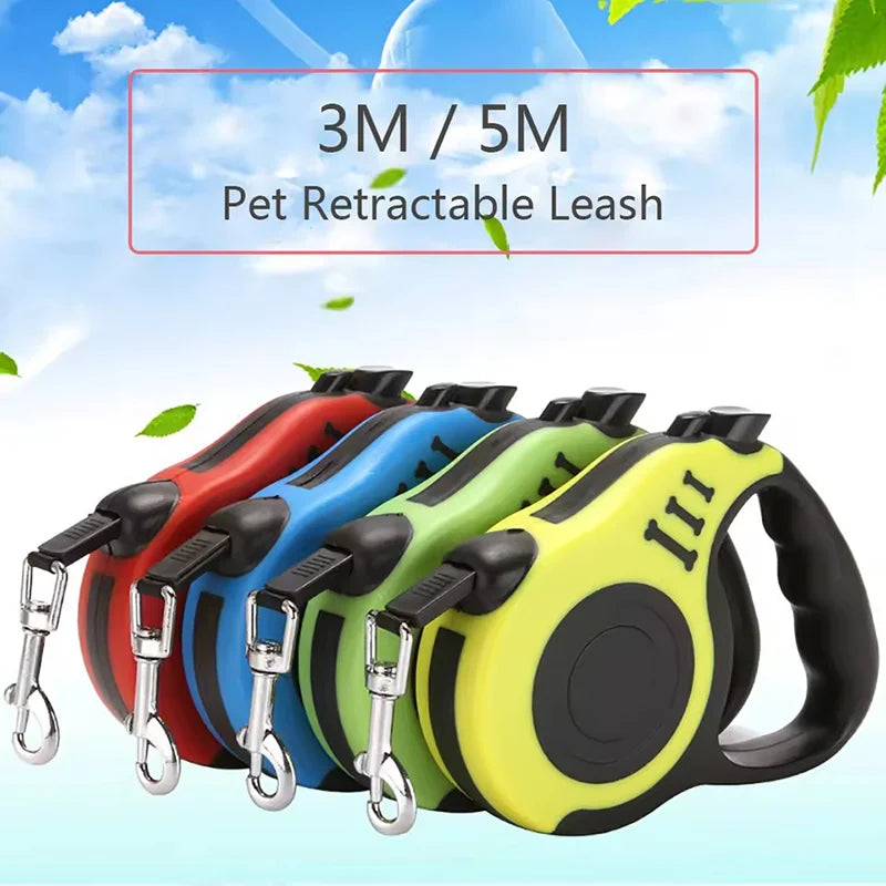 Laisse Rétractable en Nylon Tressé pour Chien
